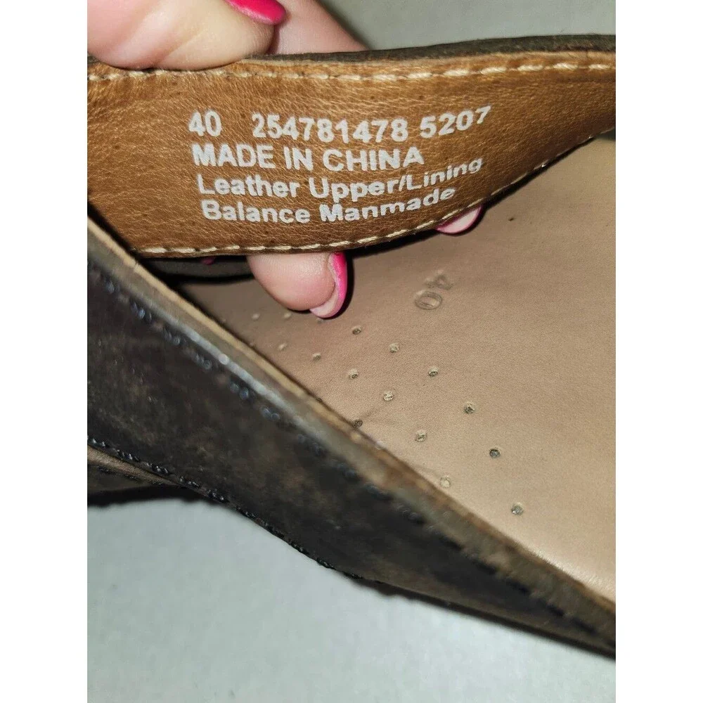 Dansko Brown Leather Wedge Sandals, 40